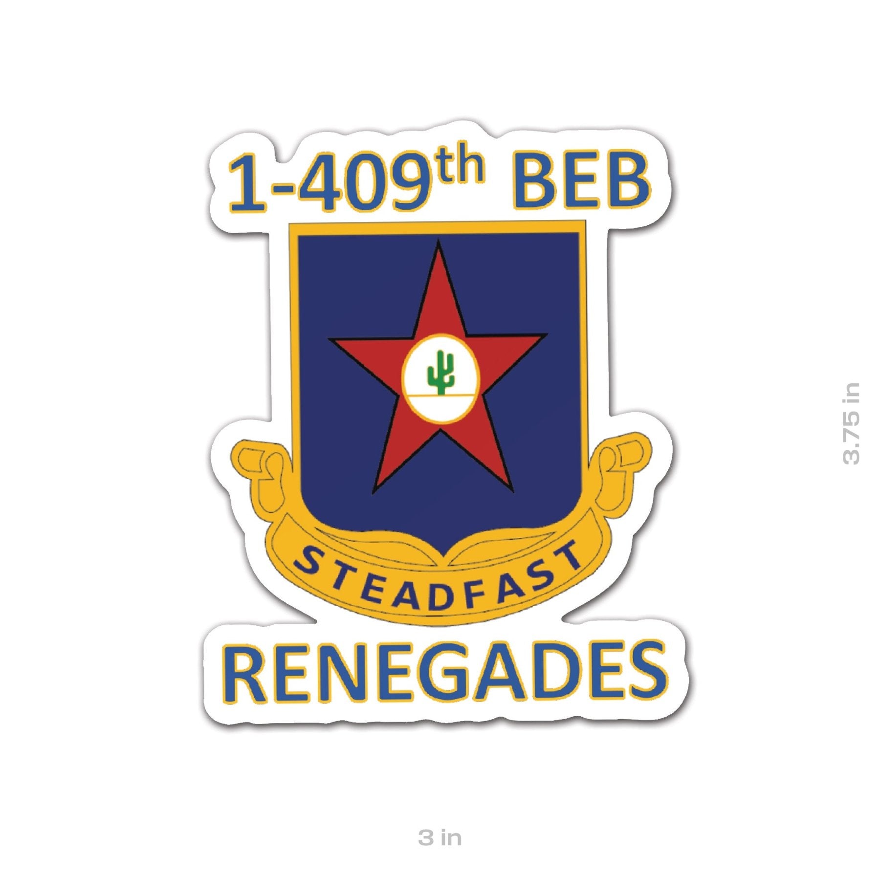 1 - 409th Renegades CREST Sticker - 3.75" - Private Sticker