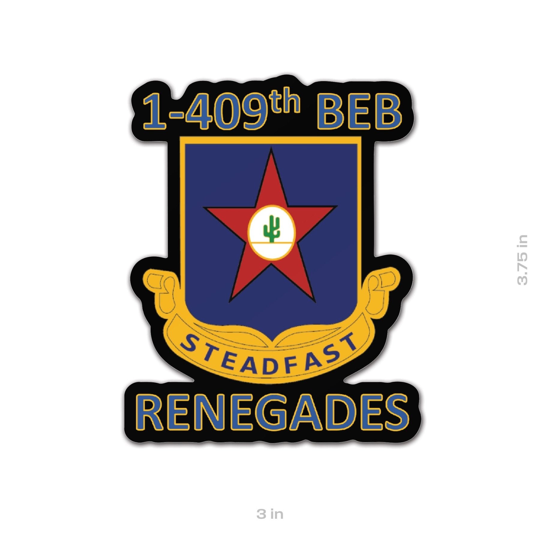 1 - 409th Renegades CREST Sticker - 3.75" - Private Sticker