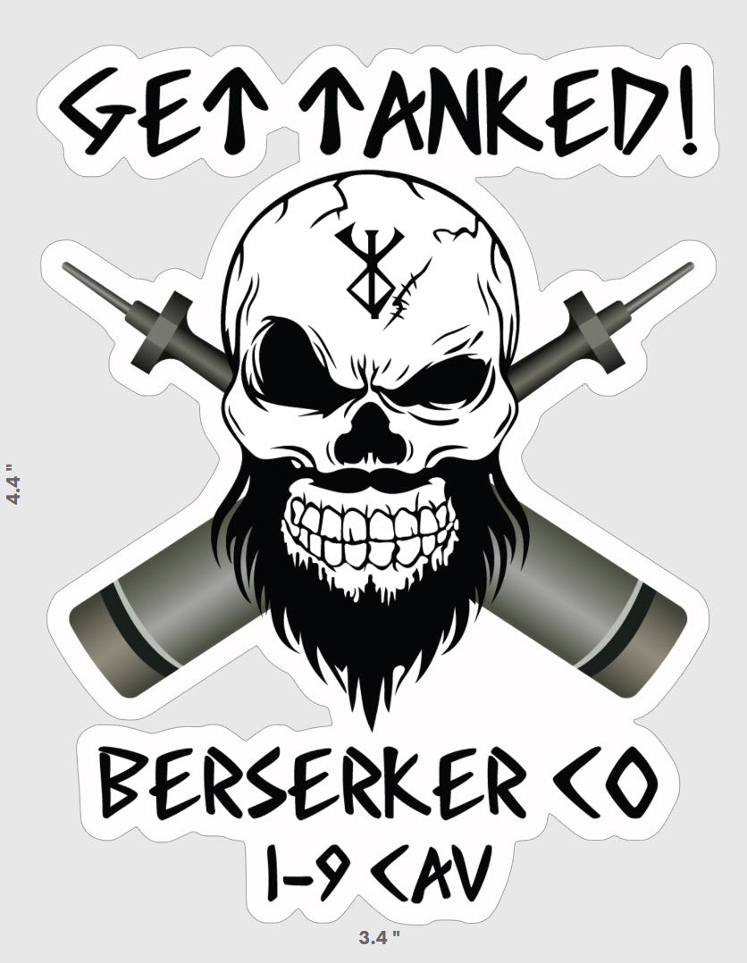 1 - 9 CAV Berserker Sticker - 4.4" x 3.4" - Private Sticker