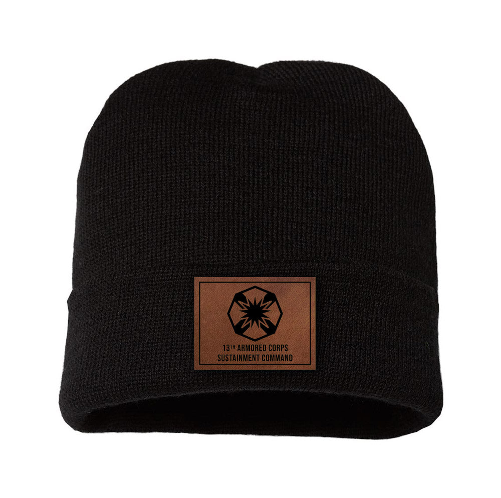 13th ACSC Leather Patch Beanie - OSFA - Private Headwear