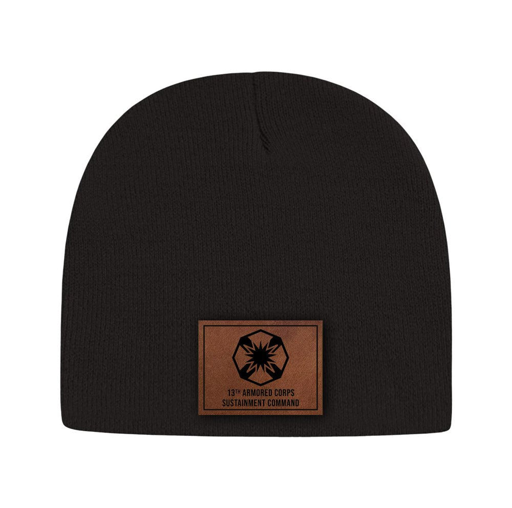 13th ACSC Leather Patch Beanie - OSFA - Private Headwear