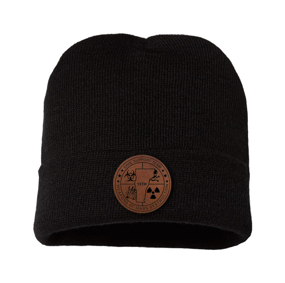 15th CST Leather Patch Beanie