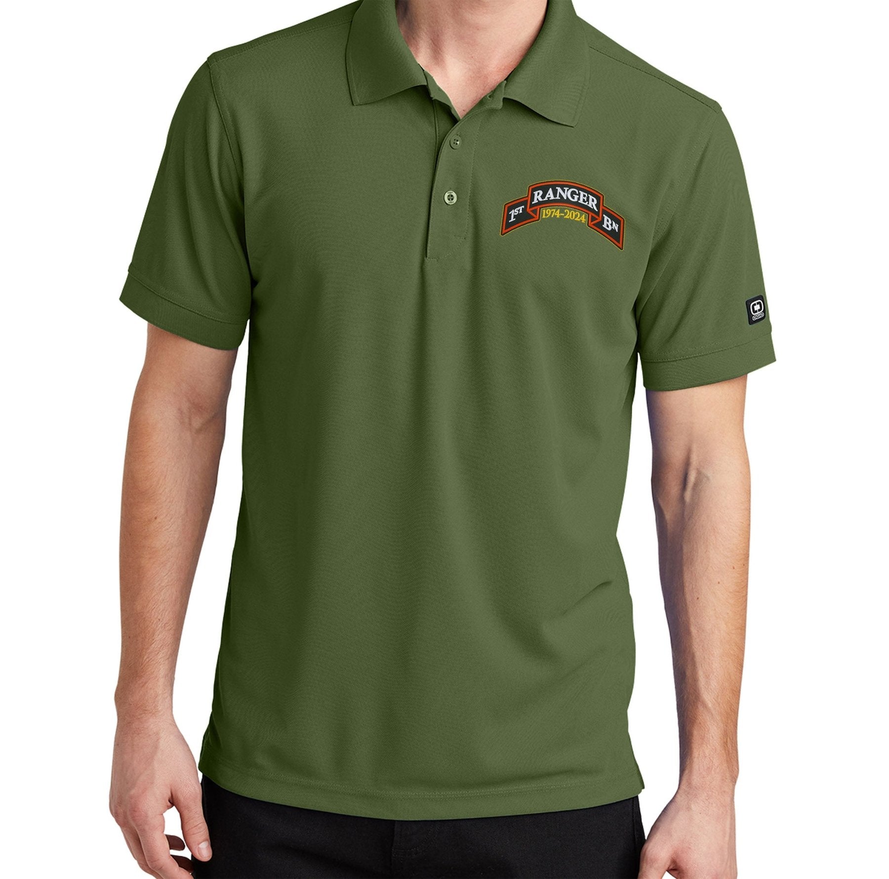 1st Batt 50th Anniversary Scroll Embroidered Polo - Small - Polo