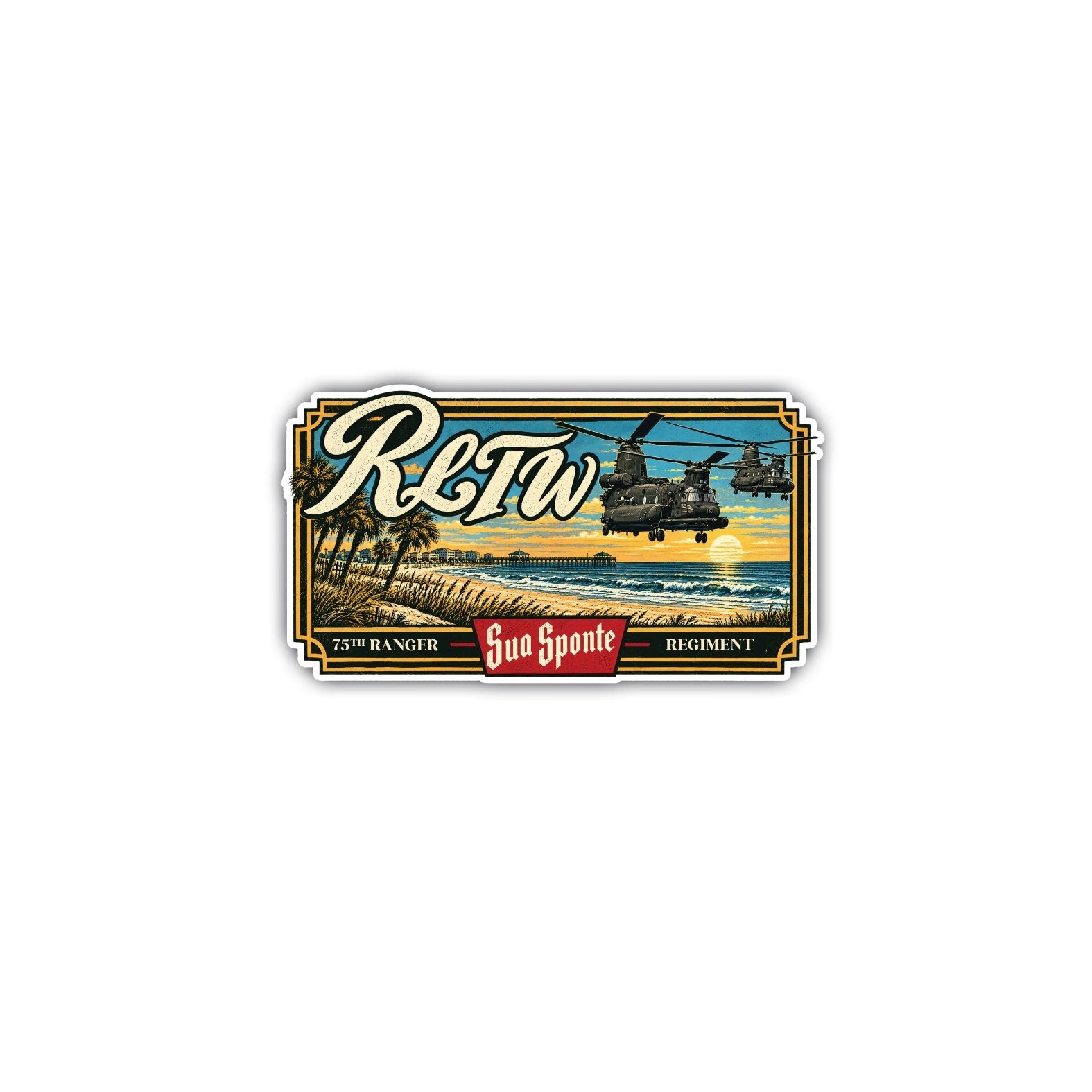 1st Batt Beach Sticker - 4" - Sticker