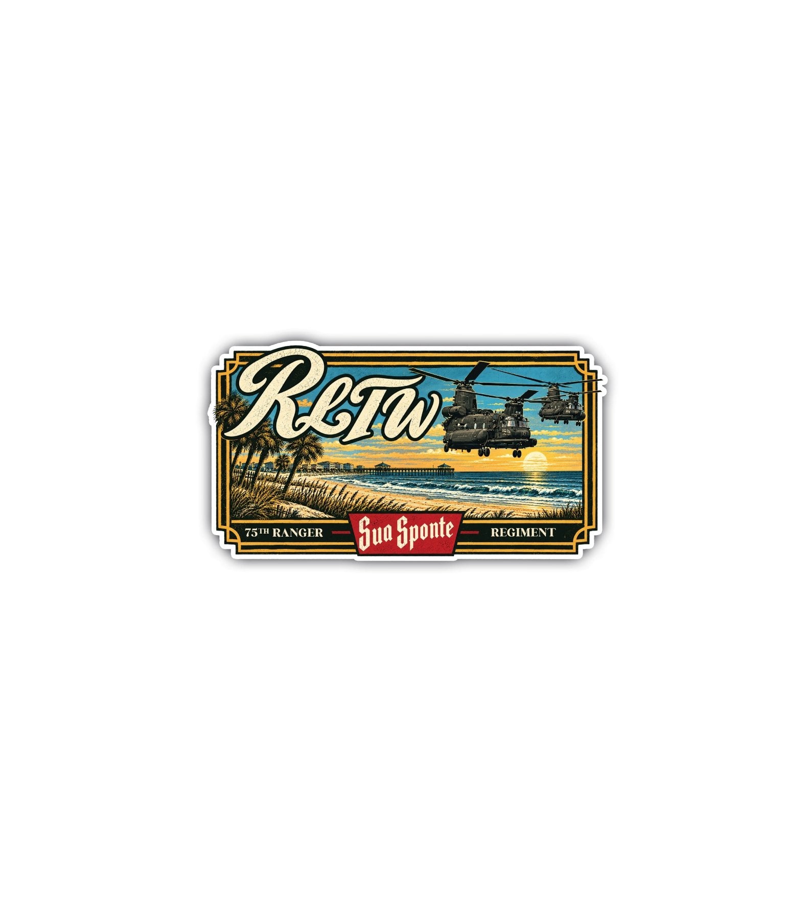 1st Batt Beach Sticker - 4" - Sticker
