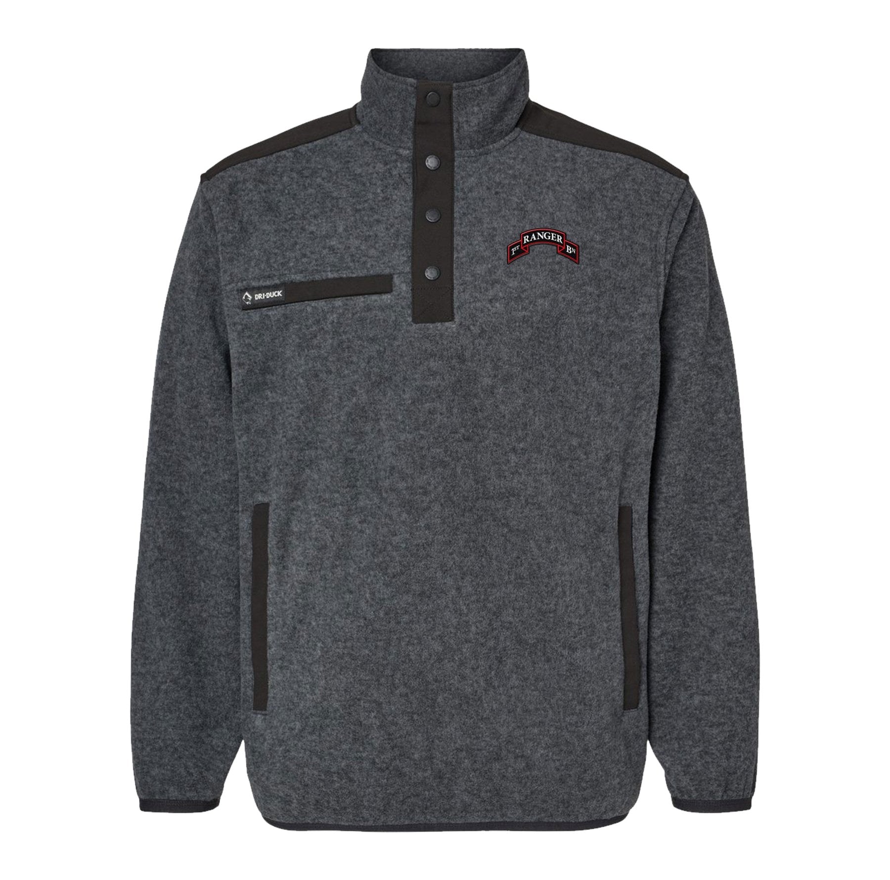 1st Batt Ranger Scroll Embroidered Melange Fleece Pullover - Small - Fleece