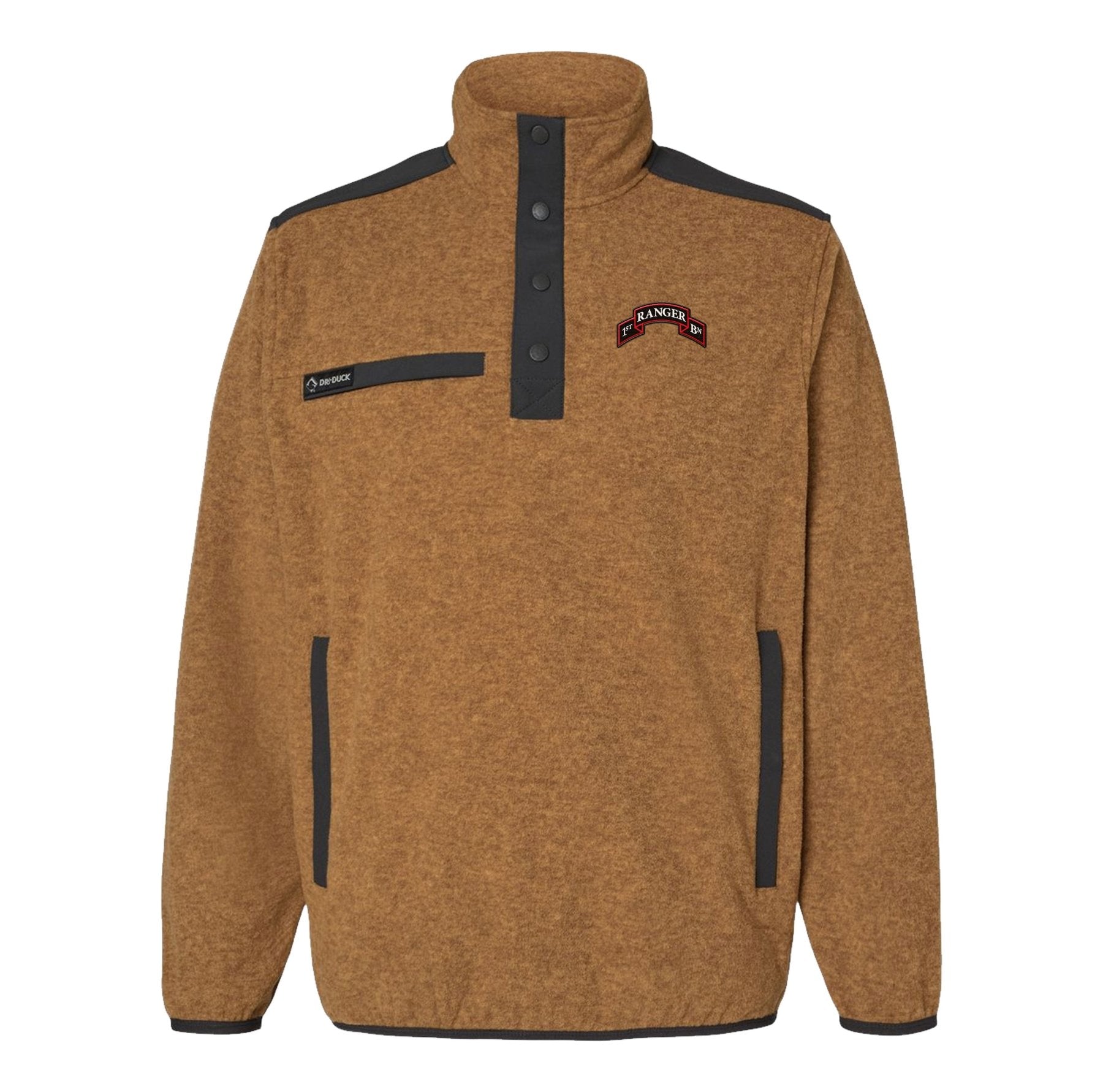 1st Batt Ranger Scroll Embroidered Melange Fleece Pullover - Small - Fleece