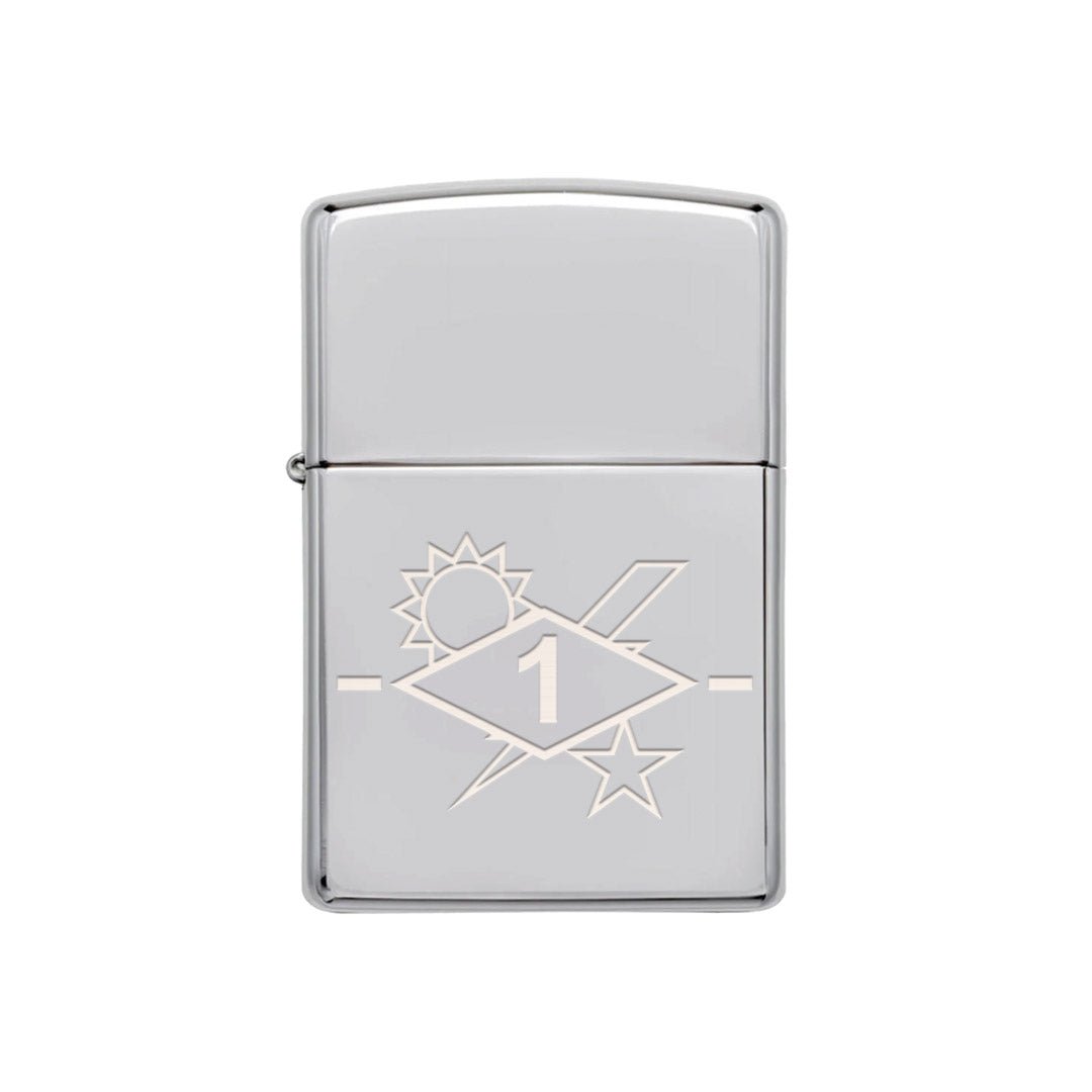 1st Batt SSB Diamond Ticks Lighter - Chrome - Lighter
