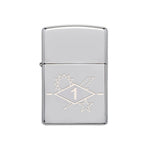 1st Batt SSB Diamond Ticks Lighter - Chrome - Lighter