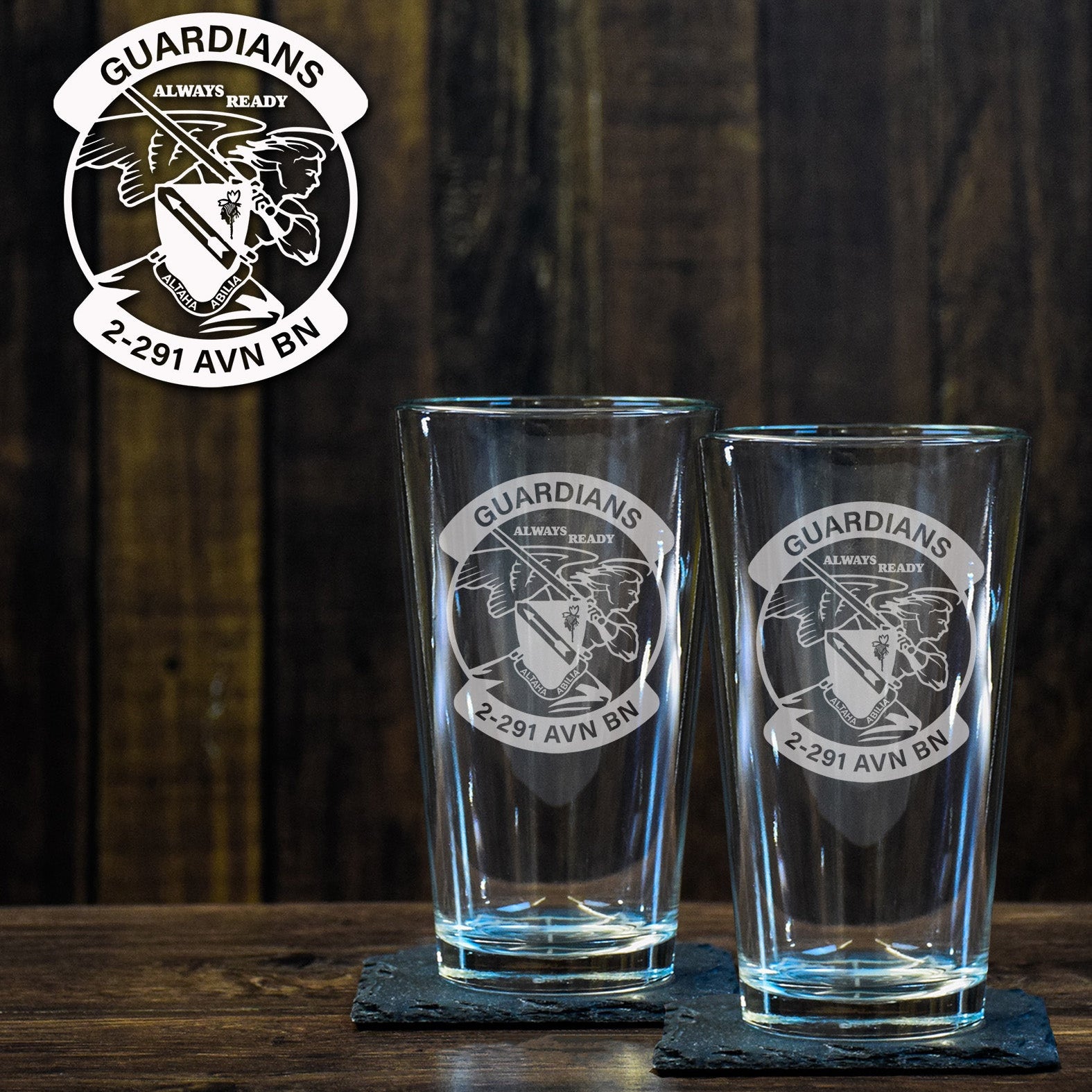 2 - 291 AVN BN Pint Glass Set - Private Pint Glass