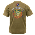 2 - 395th ASG Jordan Tees - Coyote Brown Tee - Color Assaulting US Sleeve - Private Shirt