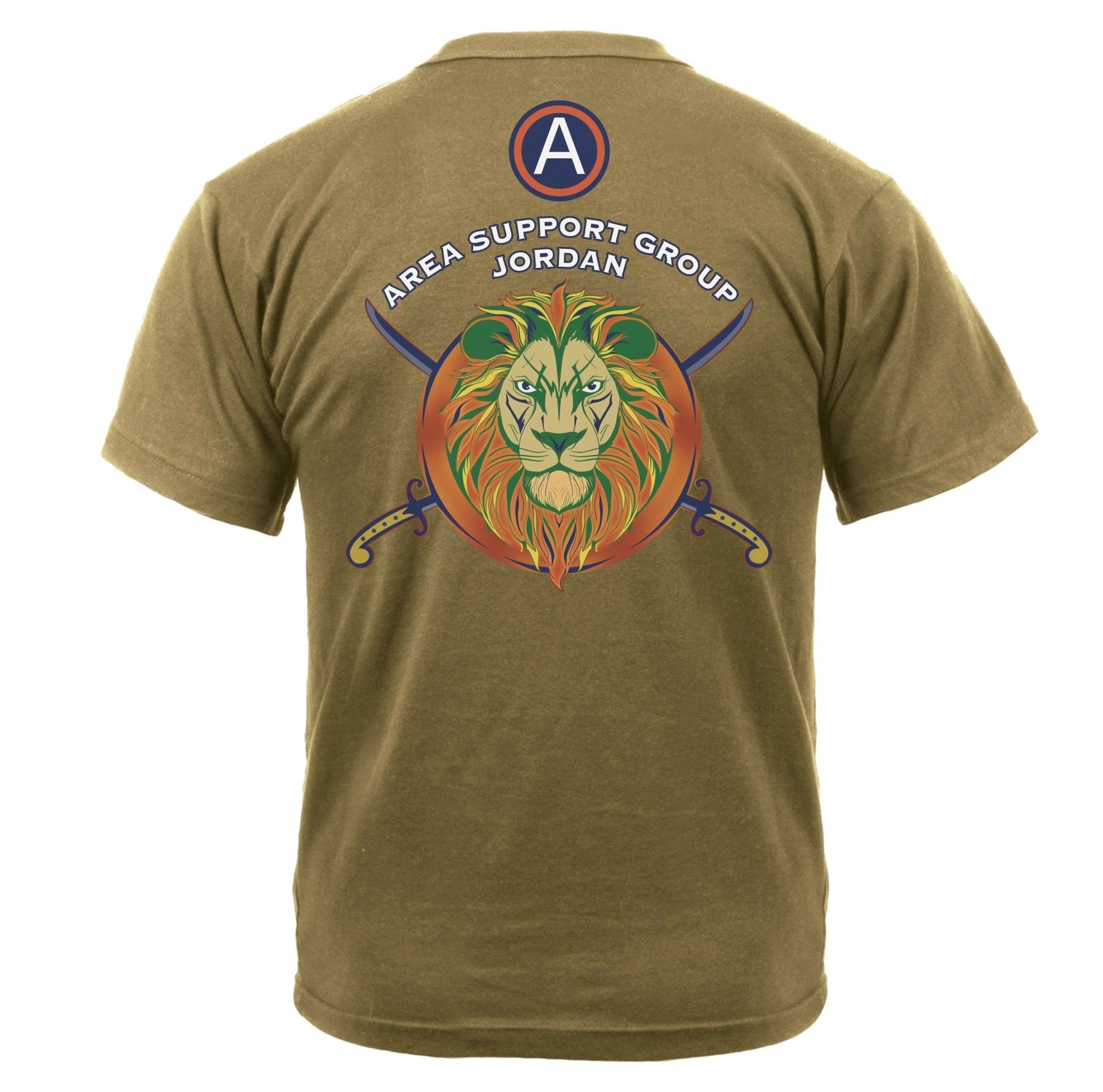 2 - 395th ASG Jordan Tees - Coyote Brown Tee - Color Assaulting US Sleeve - Private Shirt