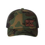 2-70 B Cav Tank Guidon Leather Patch Retro Trucker Hat - OSFA - Private Private Headwear
