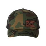 2-70 B Cav Tank Guidon Leather Patch Retro Trucker Hat - OSFA - Private Private Headwear