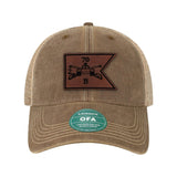 2-70 B Cav Tank Leather Patch Old Trucker Hat - OSFA - Private Private Headwear