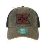 2-70 B Cav Tank Leather Patch Old Trucker Hat - OSFA - Private Private Headwear