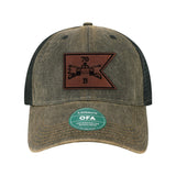 2-70 B Cav Tank Leather Patch Old Trucker Hat - OSFA - Private Private Headwear