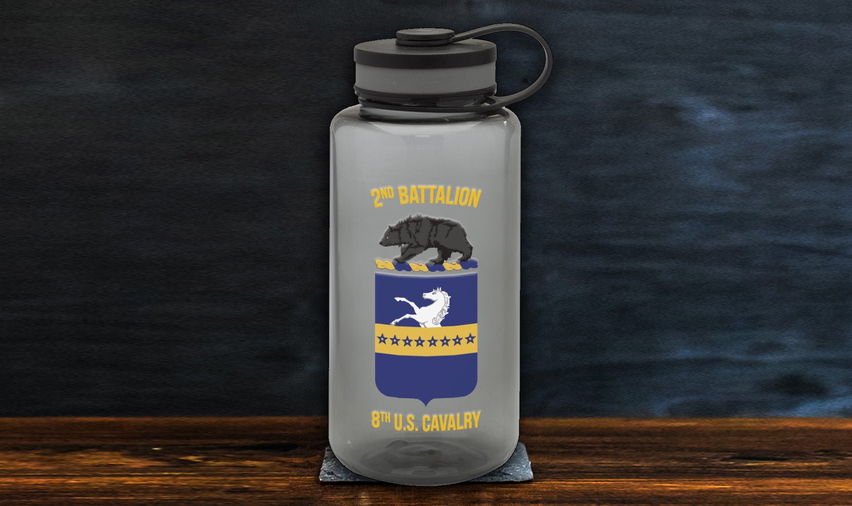 2 - 8 Cav Bear Insignia Water Bottle - Private Water Bottle