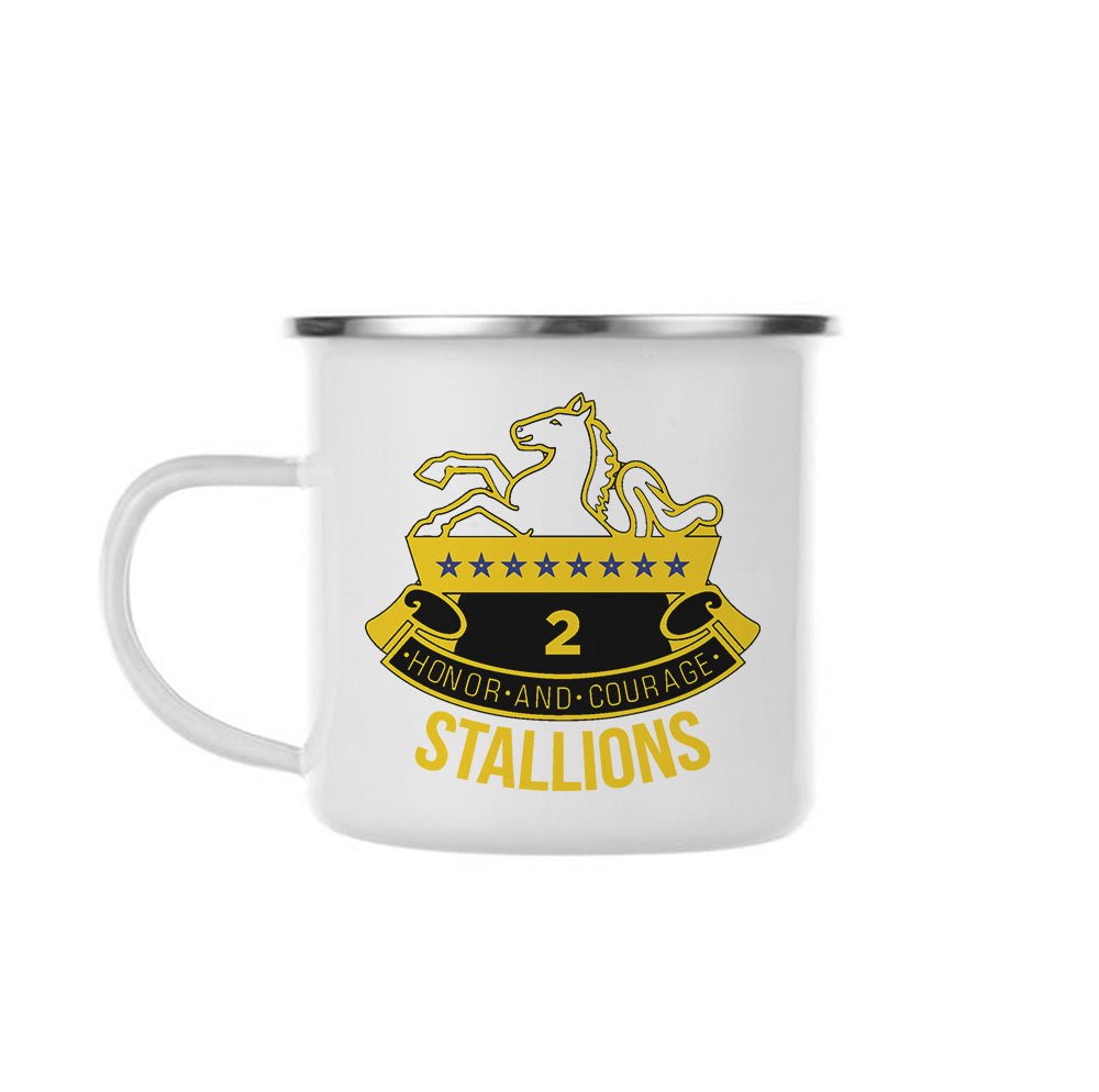 2 - 8 CAV Stallions Insignia Camp Enamel Mug - Private Mug