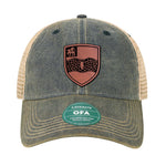 2 - 82FA Leather Shield Legacy Dad Cap - OSFA - Private Headwear