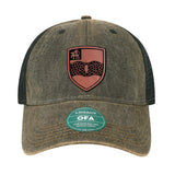 2 - 82FA Leather Shield Legacy Dad Cap - OSFA - Private Headwear