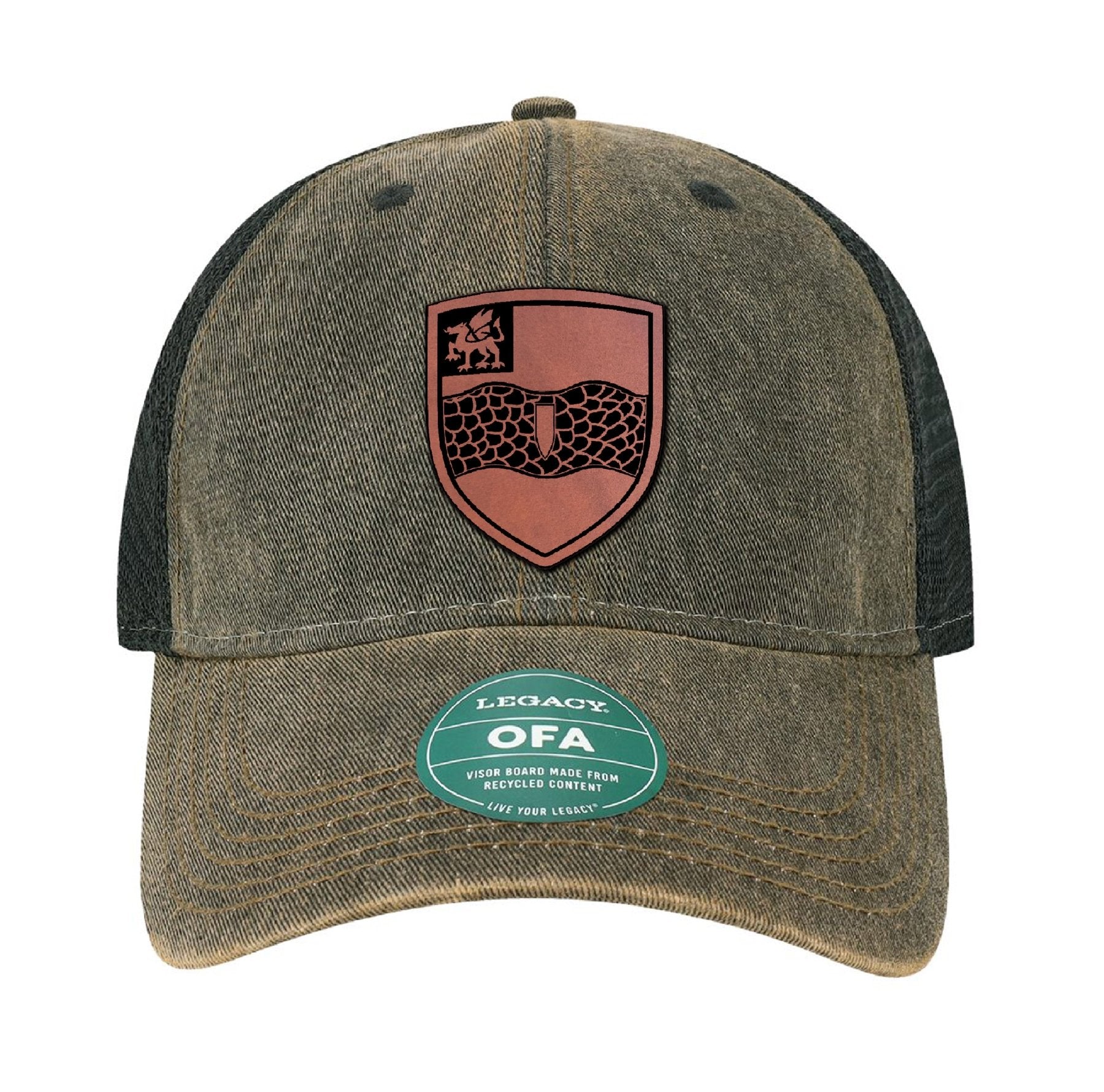 2 - 82FA Leather Shield Legacy Dad Cap - OSFA - Private Headwear