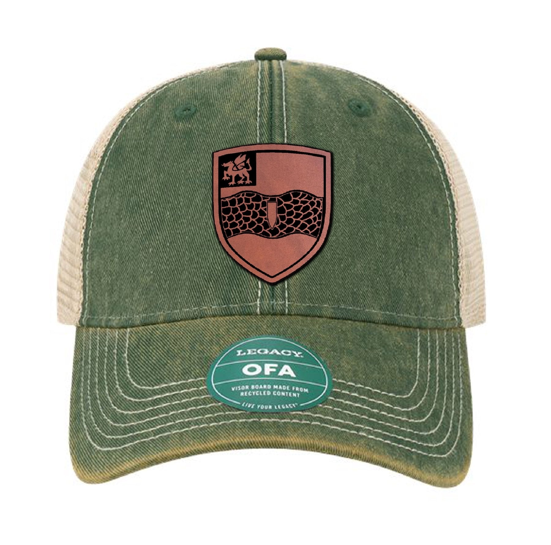 2 - 82FA Leather Shield Legacy Dad Cap - OSFA - Private Headwear