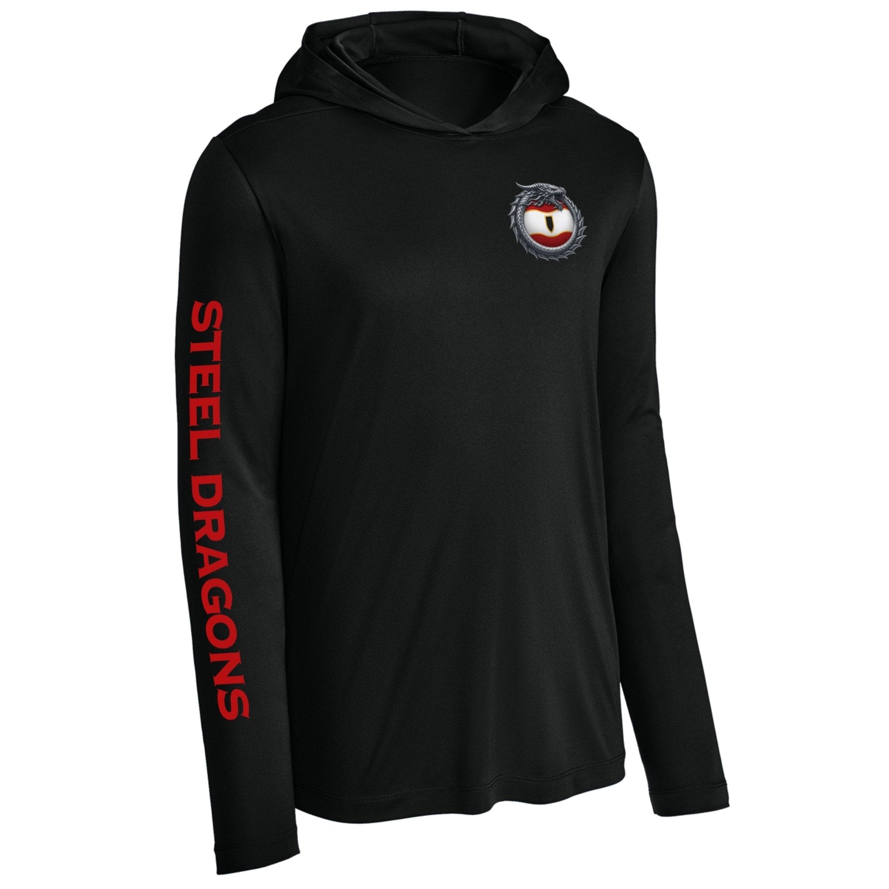 2-82FA PT Steel Dragons Performance Hooded Long Sleeve - Small - Private Long Sleeve Shirt