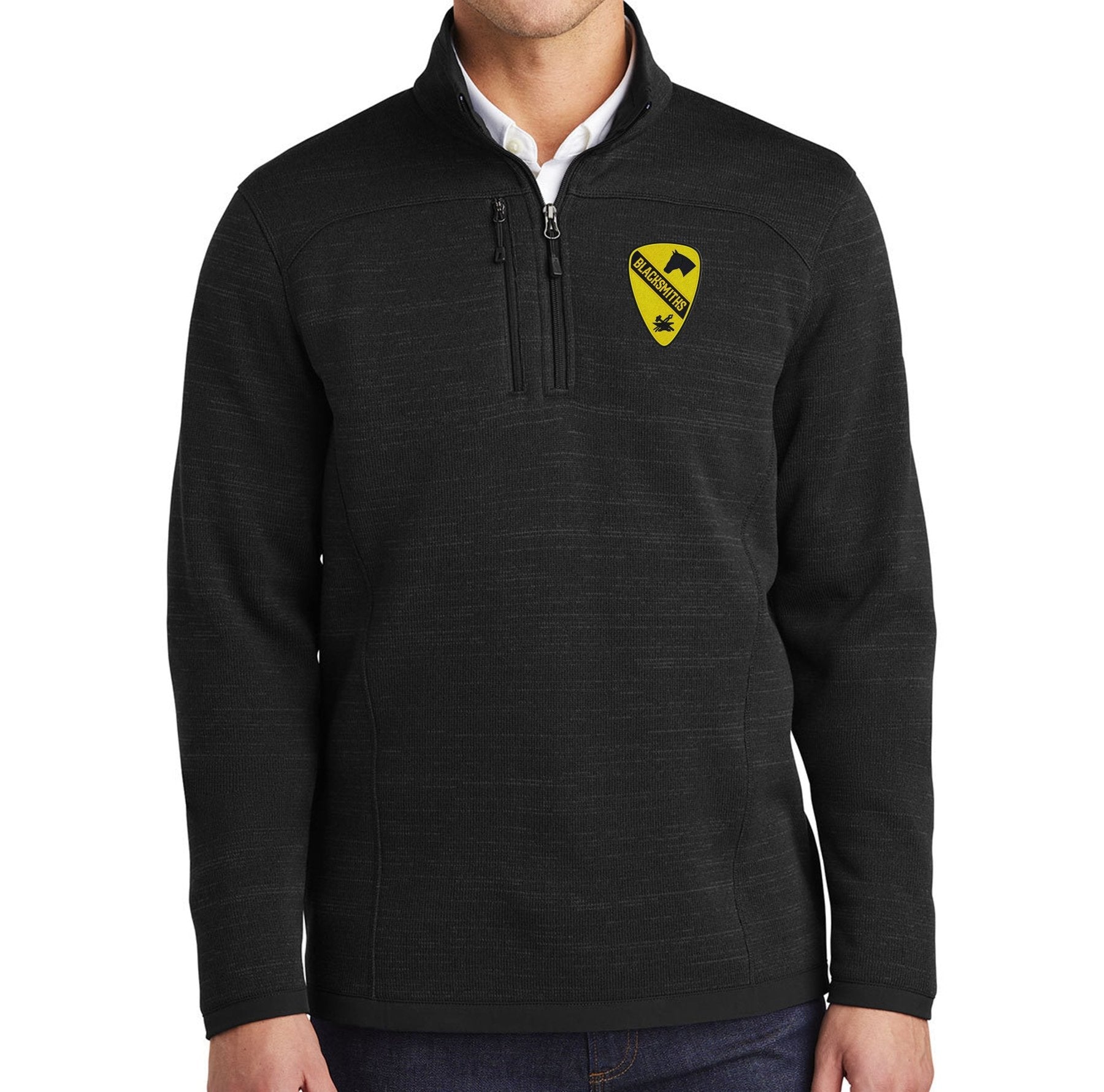 215th BSB Cav Fleece Sweater - 1/4 Zip - Small - Private Fleece