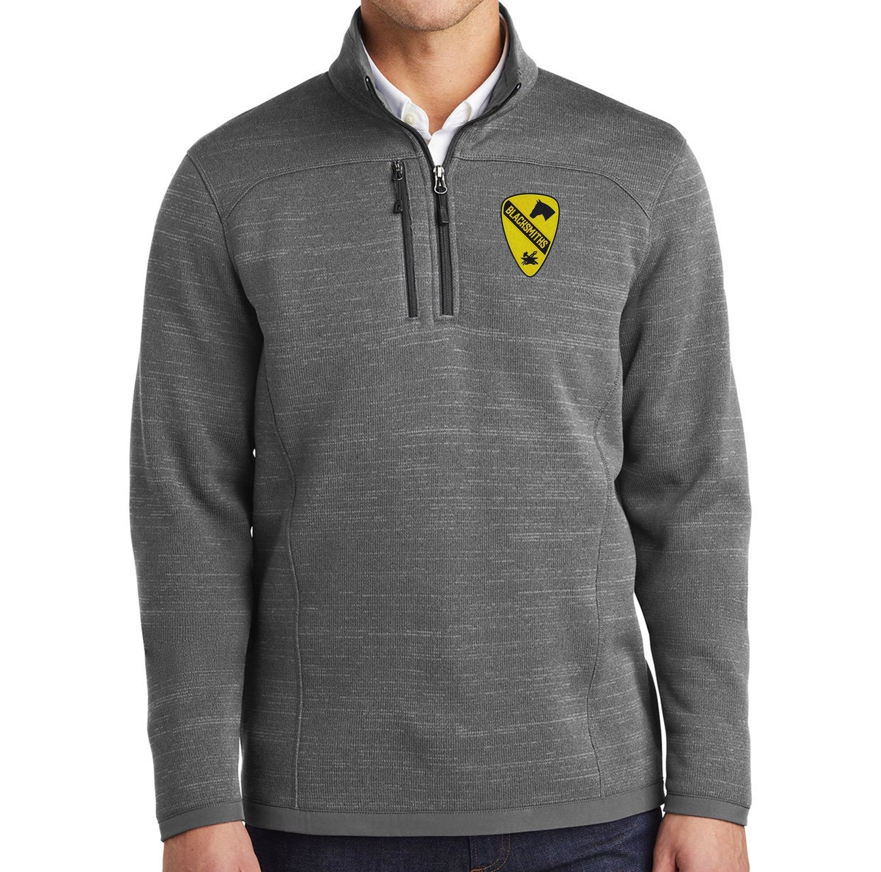 215th BSB Cav Fleece Sweater - 1/4 Zip - Small - Private Fleece