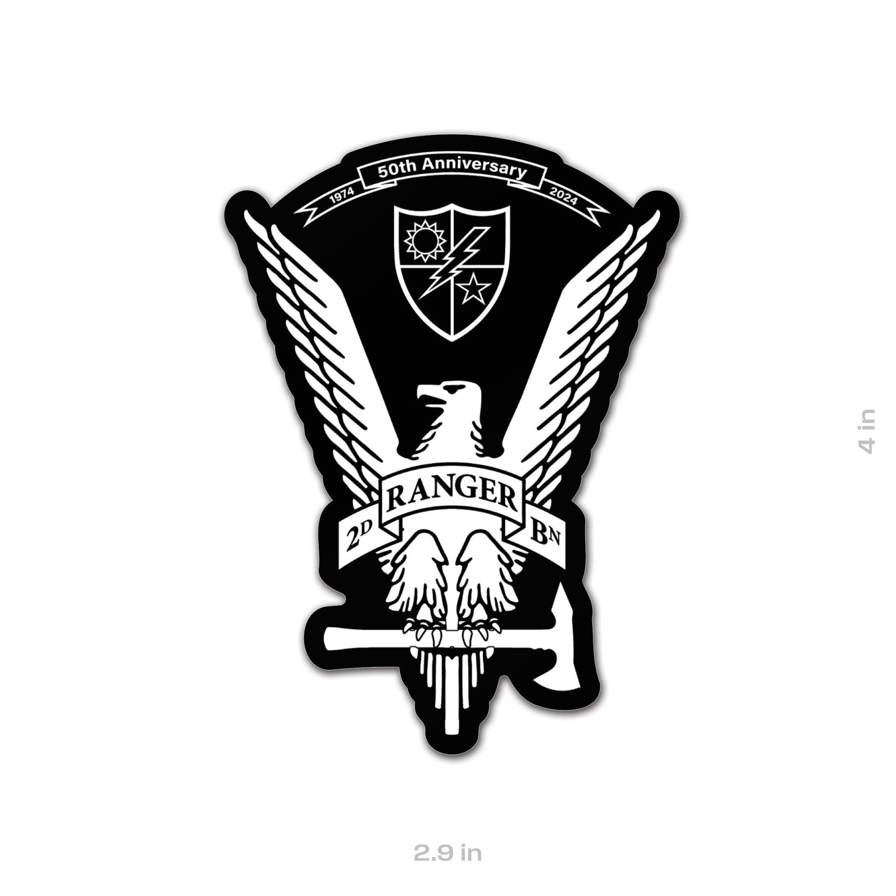 2D BATT Tomahawk Eagle Sticker - 4" - Sticker