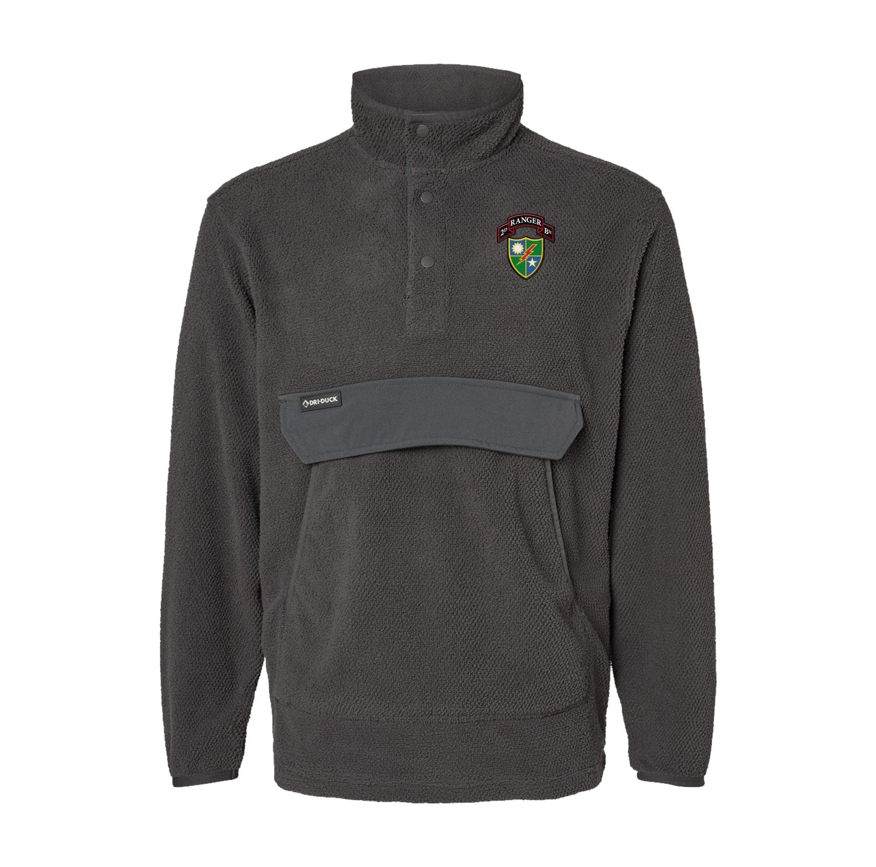 2nd Batt Ranger Scroll DUI Embroidered Mountain Fleece Pullover - Small - Fleece
