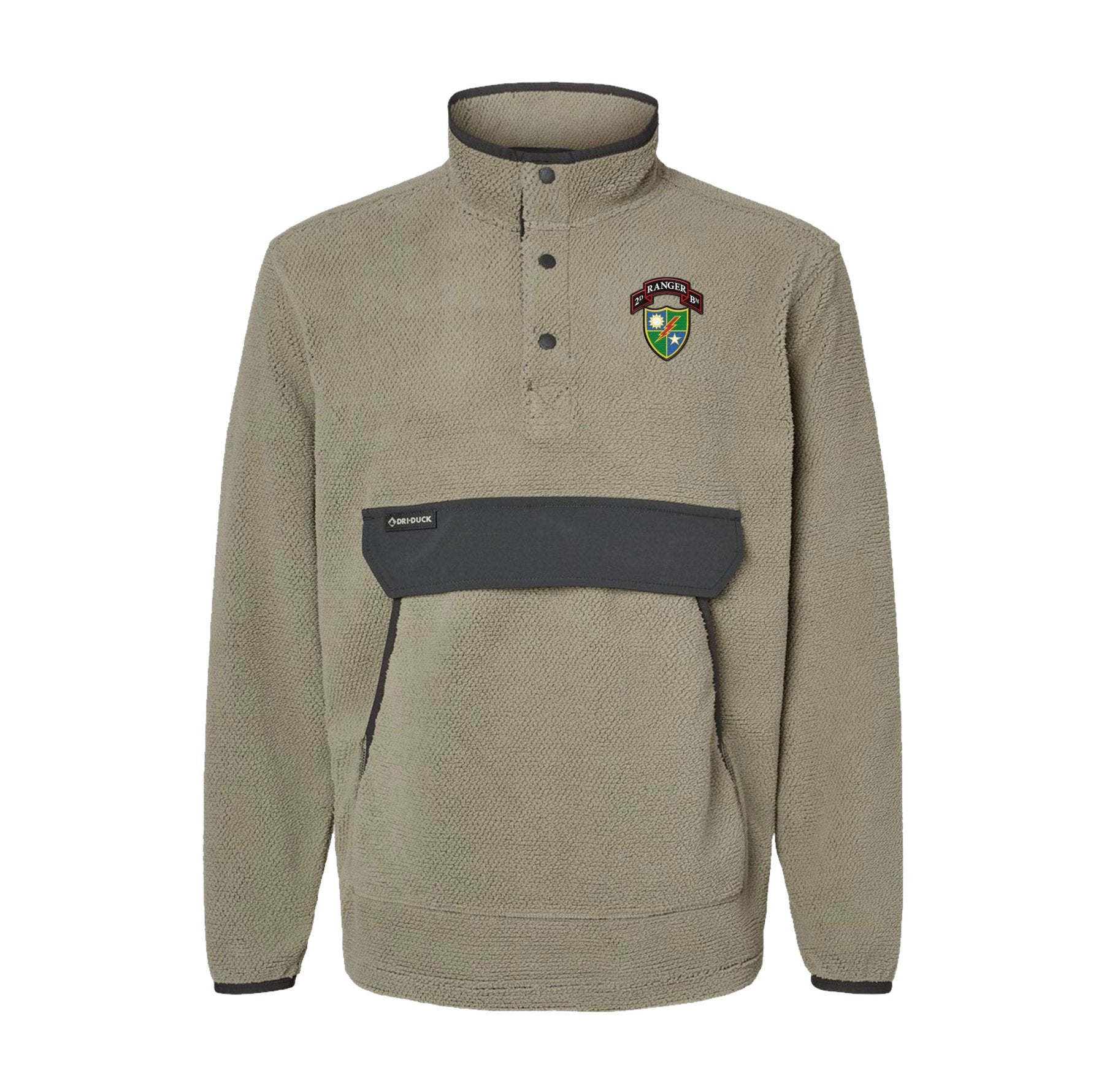 2nd Batt Ranger Scroll DUI Embroidered Mountain Fleece Pullover - Small - Fleece