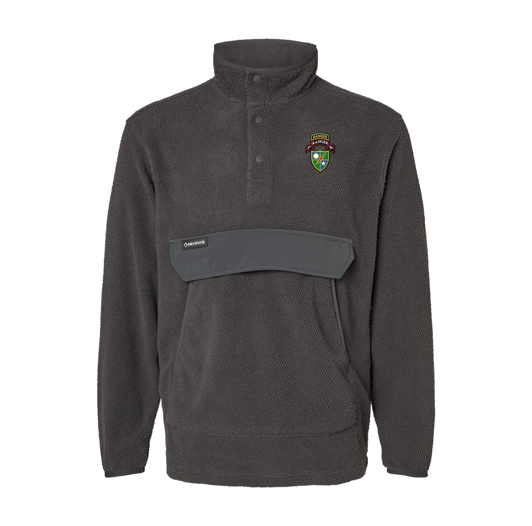 2nd Batt Ranger Tab Scroll DUI Embroidered Mountain Fleece Pullover - Small - Fleece