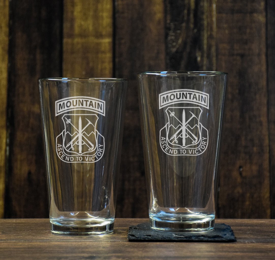 3 - 172nd INF MTN Tab Pint Glass Set - Private Pint Glass