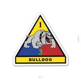 3ABCT 1AD Bulldogs Crest Sticker - 4" - Private Sticker