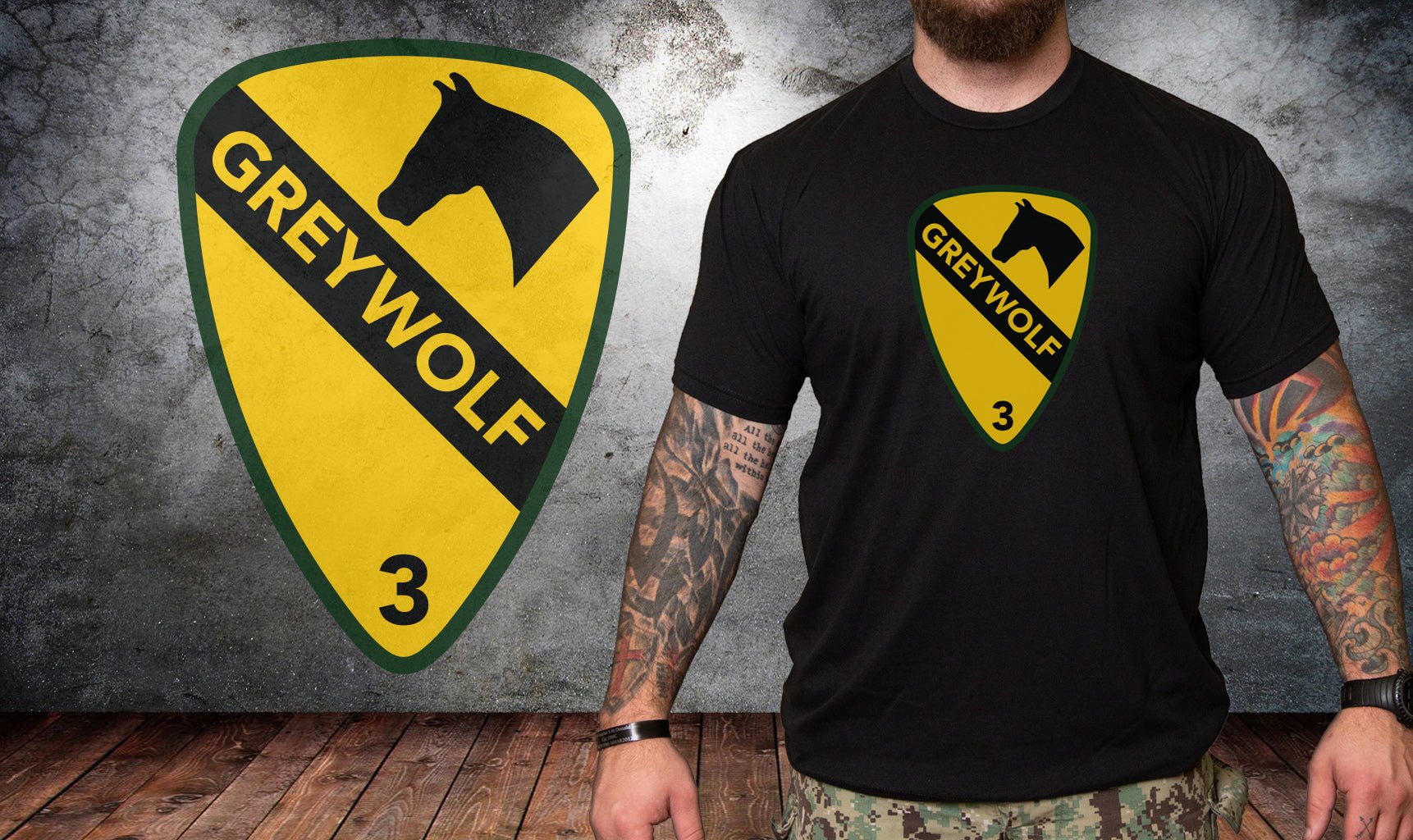 3ABCT Greywolf Chest Logo Shirt - Small - Private Shirt