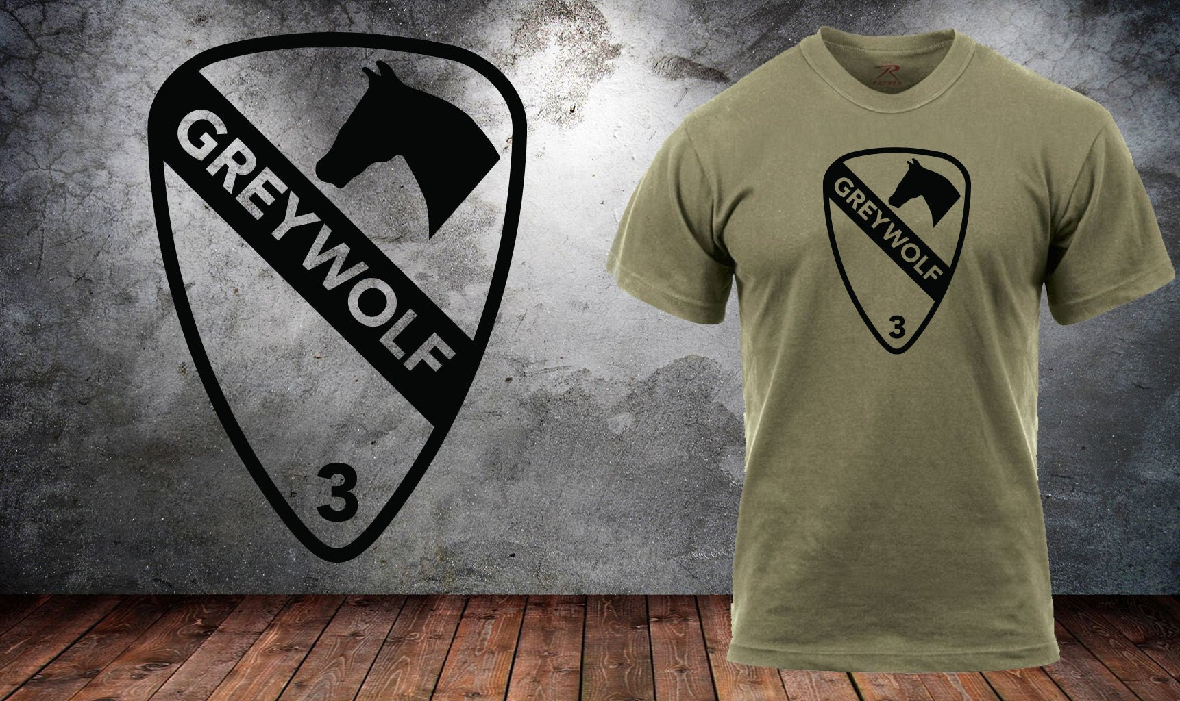 3ABCT Greywolf Chest Logo Shirt - Small - Private Shirt