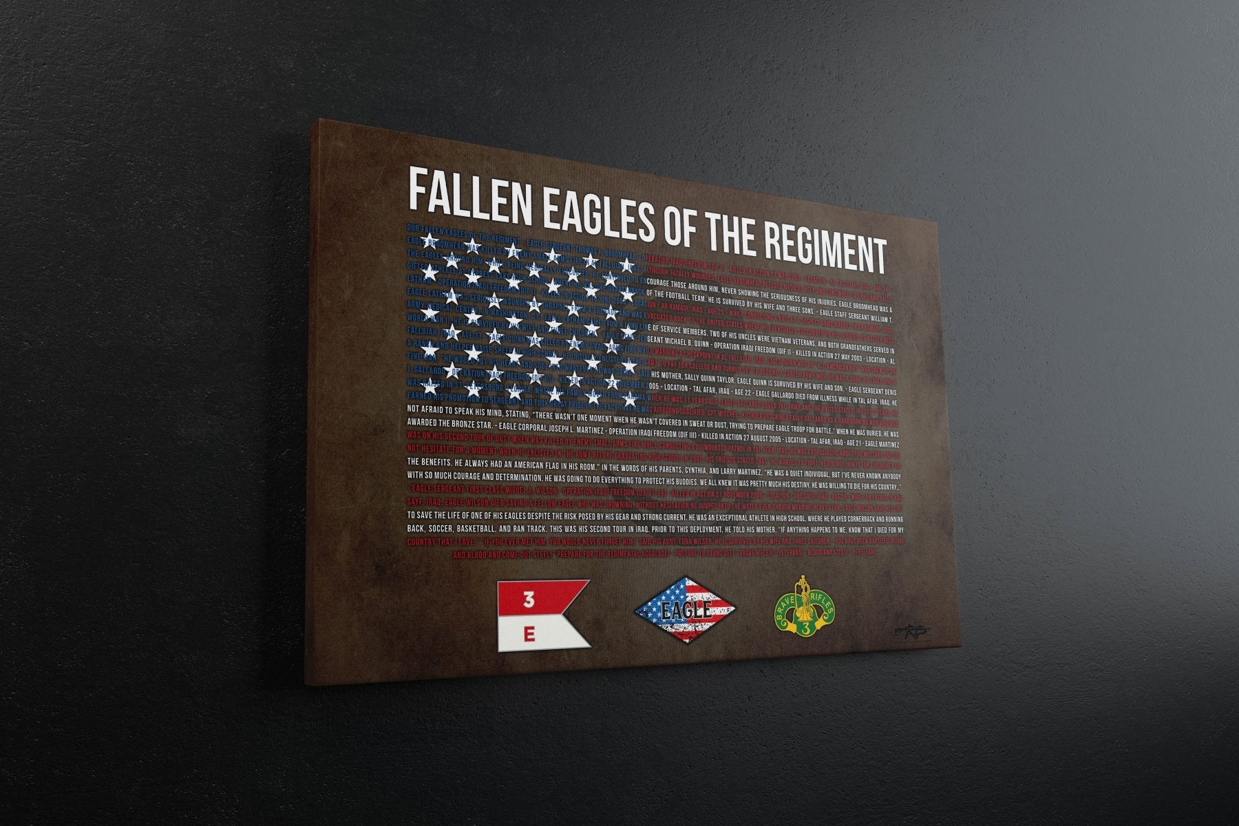 3CR Fallen Eagles Canvas - Stretched Canvas - Private Canvas