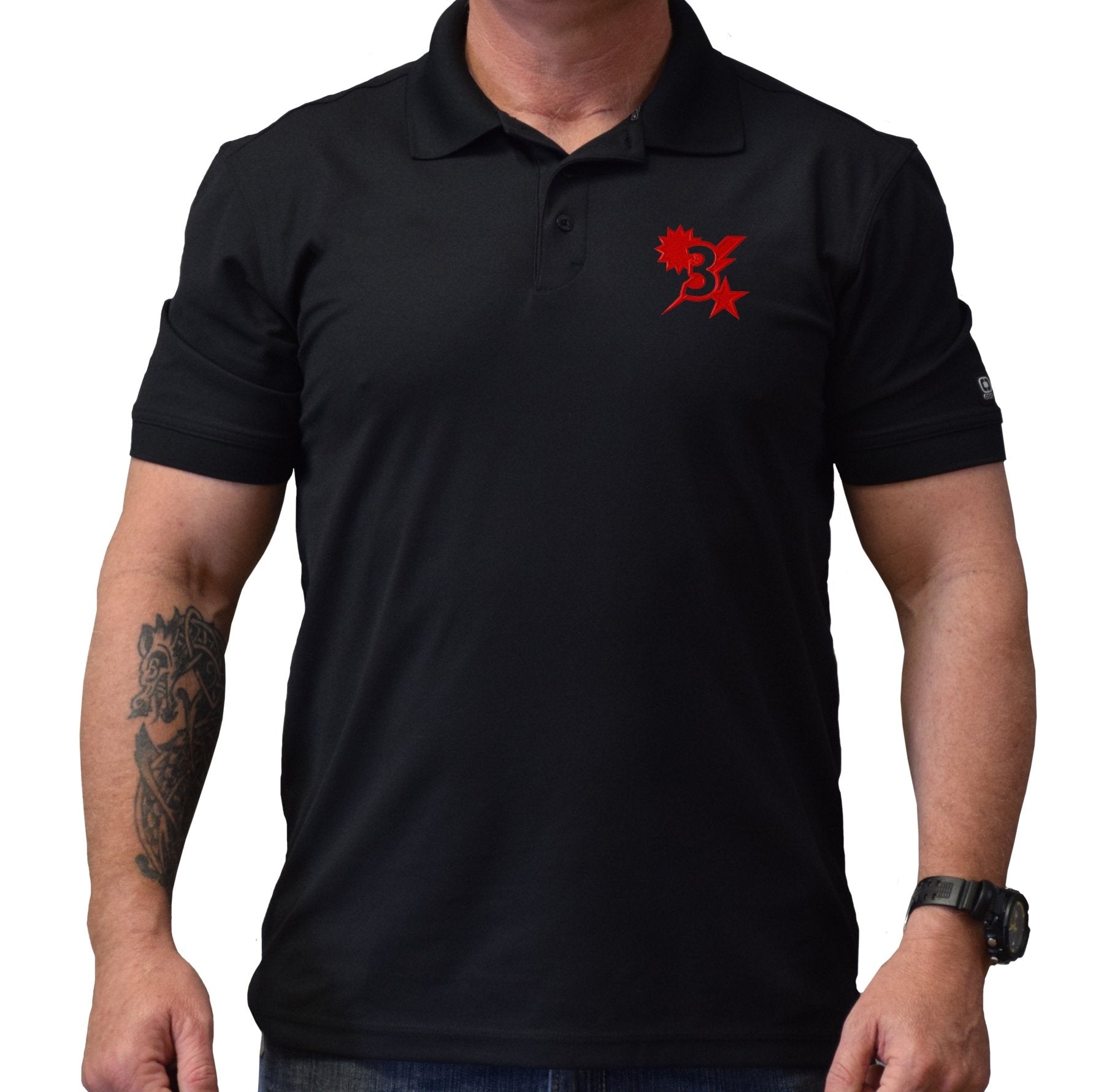 3D Batt Star Sun Bolt Polo - Small - Polo