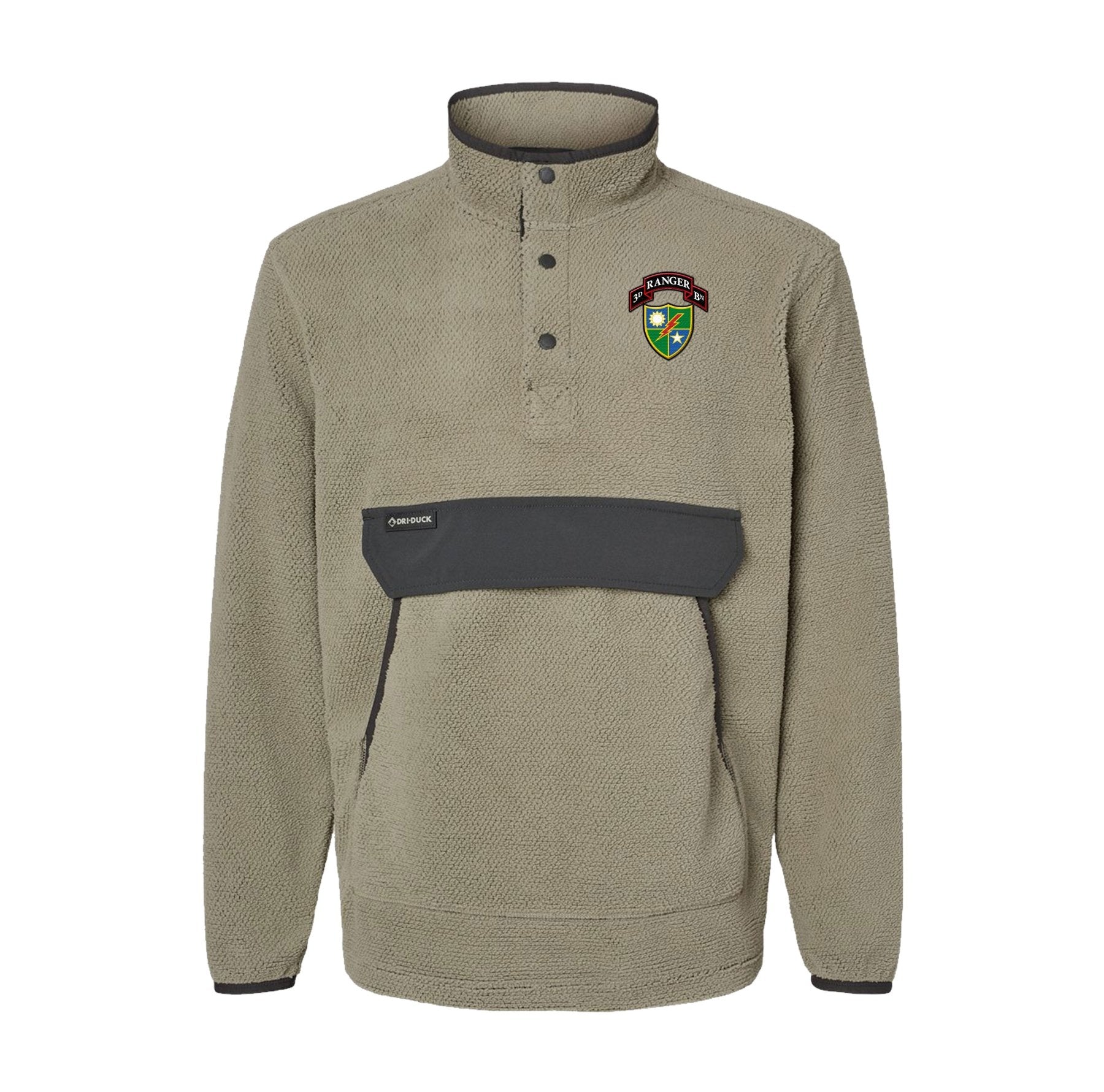 3rd Batt Ranger Scroll DUI Embroidered Mountain Fleece Pullover - Small - Fleece
