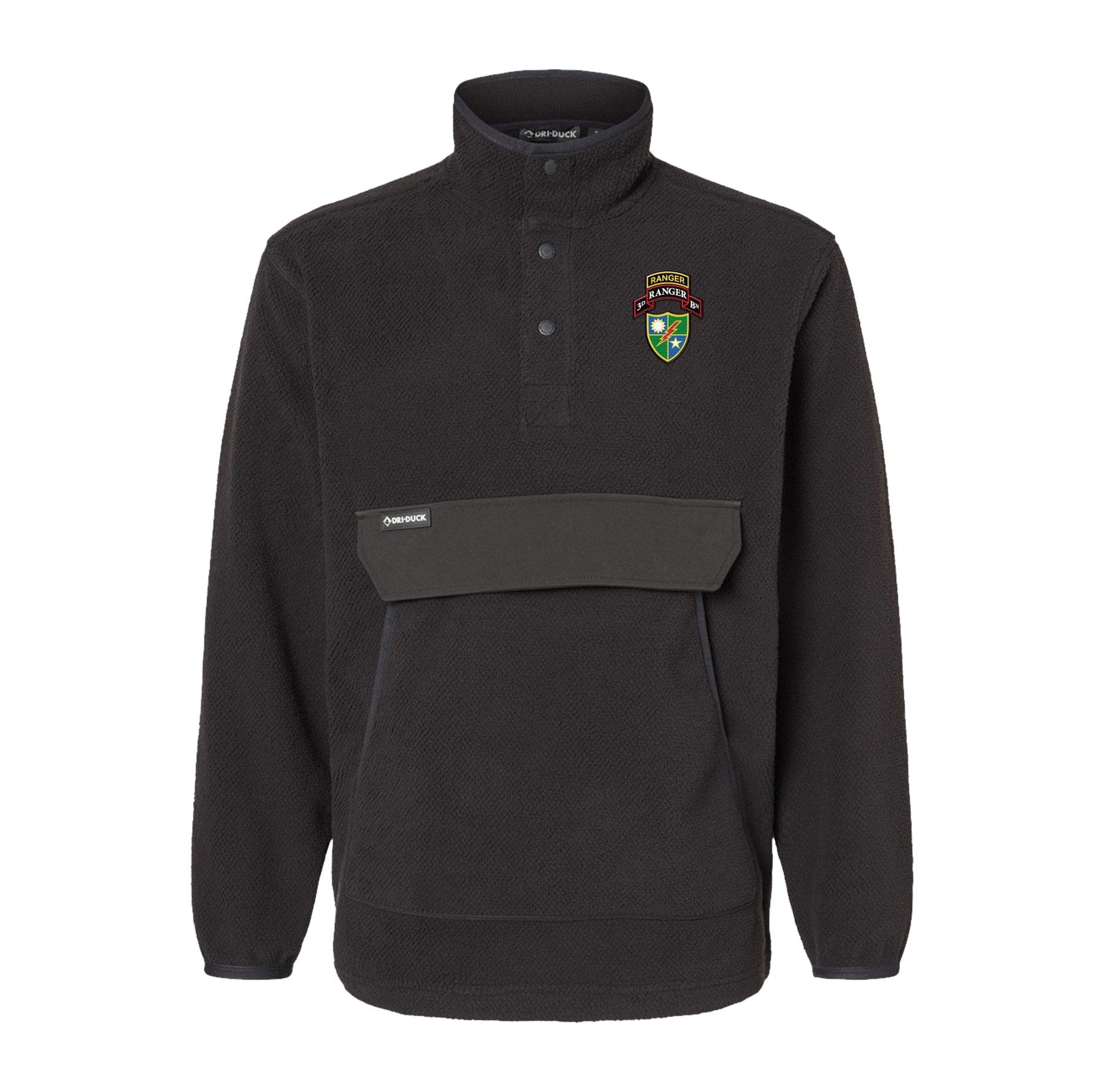 3rd Batt Ranger Tab Scroll DUI Embroidered Mountain Fleece Pullover - Small - Fleece