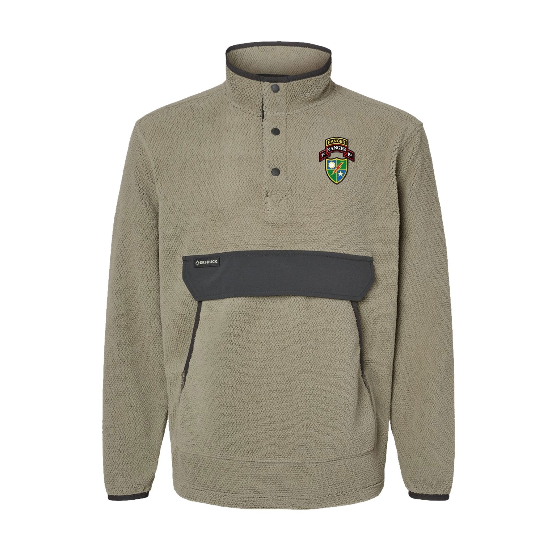 3rd Batt Ranger Tab Scroll DUI Embroidered Mountain Fleece Pullover - Small - Fleece