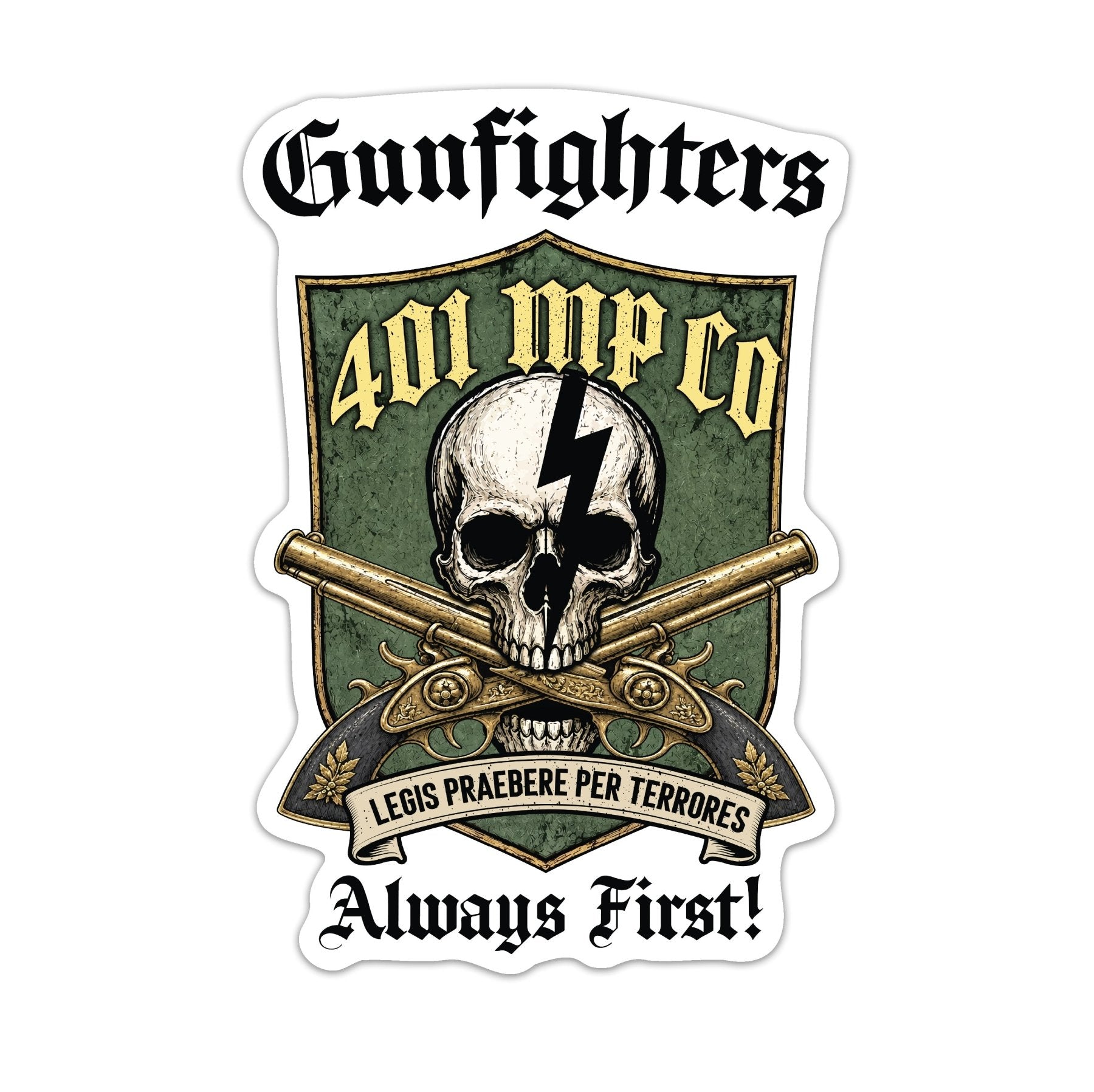 401 MP Gunfighters Sticker - 3.75" - Private Sticker