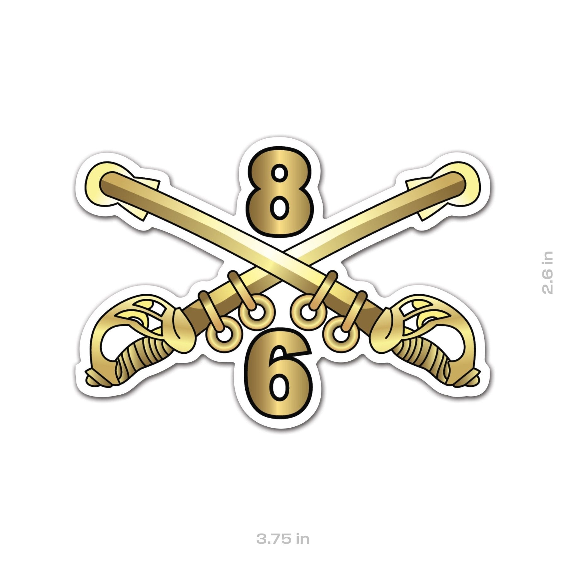 6 - 8 CAV Cross Sabers Sticker - 3.75" - Private Sticker