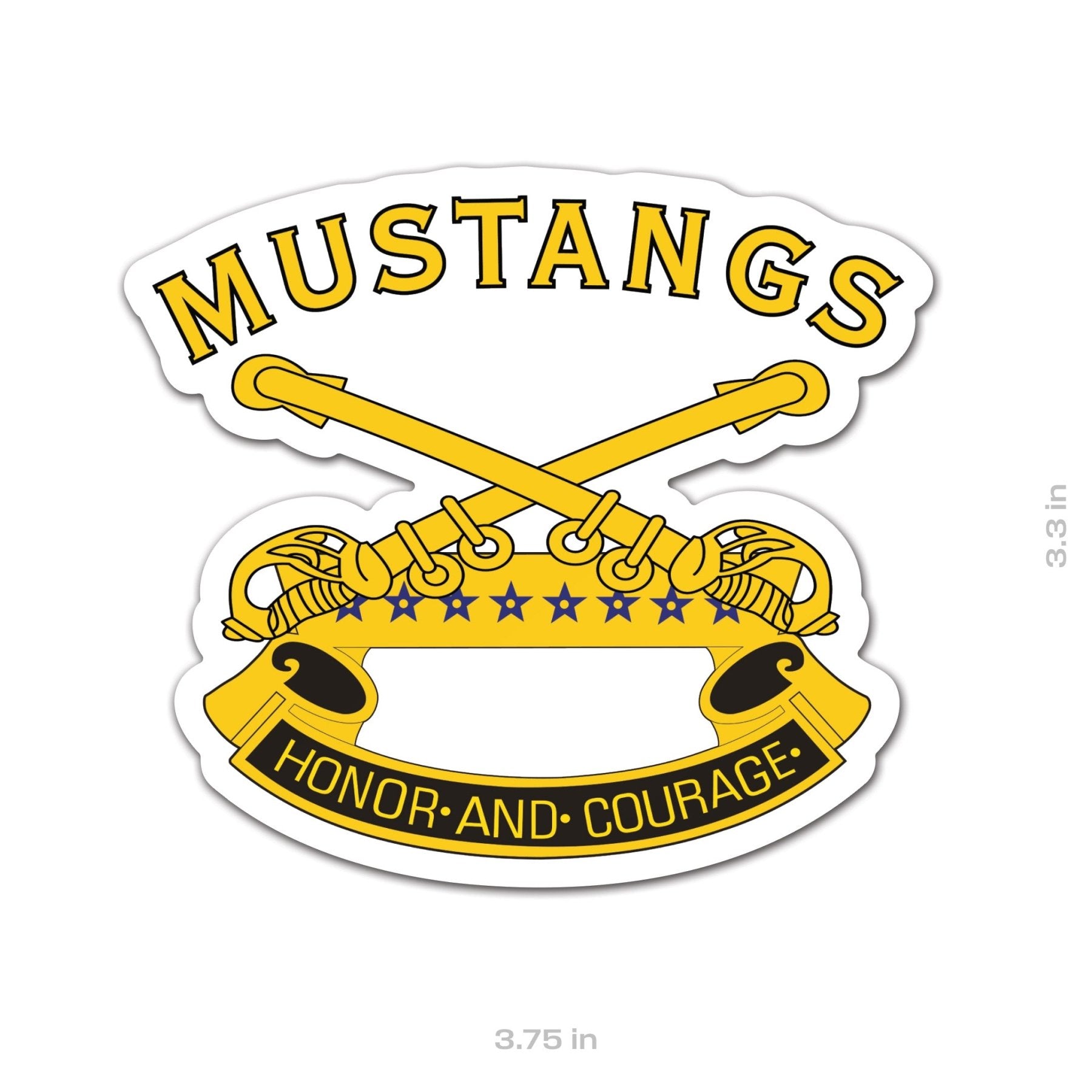 6 - 8 CAV Mustangs Sticker - 3.75" - Private Sticker