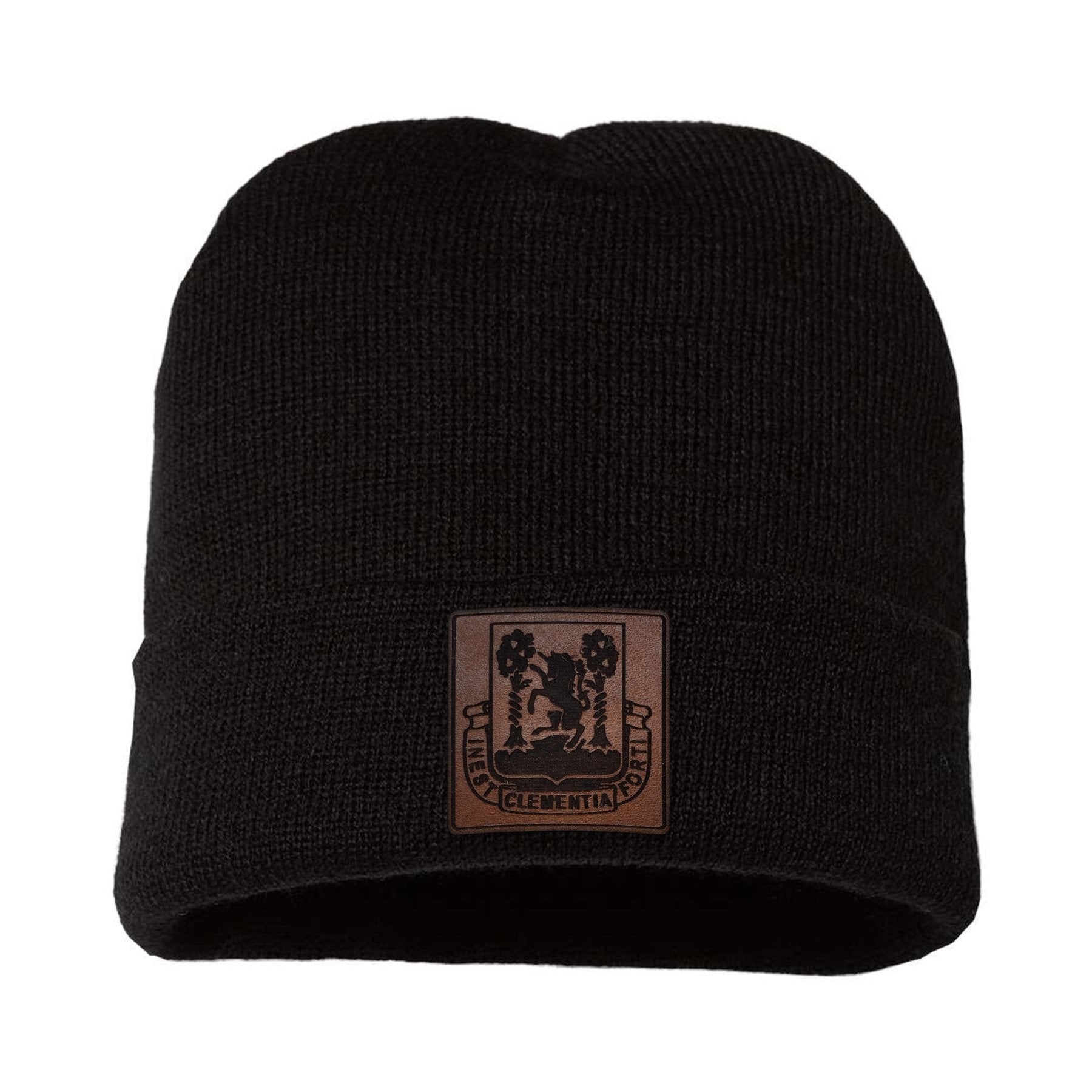 61ST MMB Leather Patch Beanie w/ Cuff - OSFM - Private Headwear