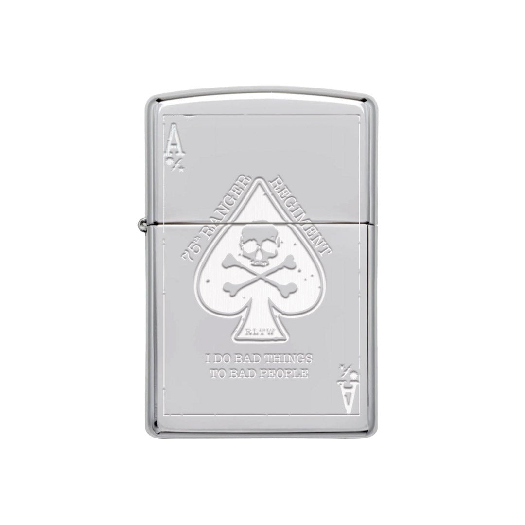 75th Ranger Death Card Lighter - Chrome - Lighter