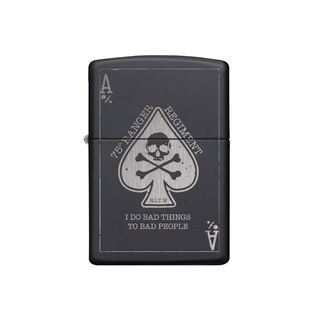 75th Ranger Death Card Lighter - Matte Black - Lighter