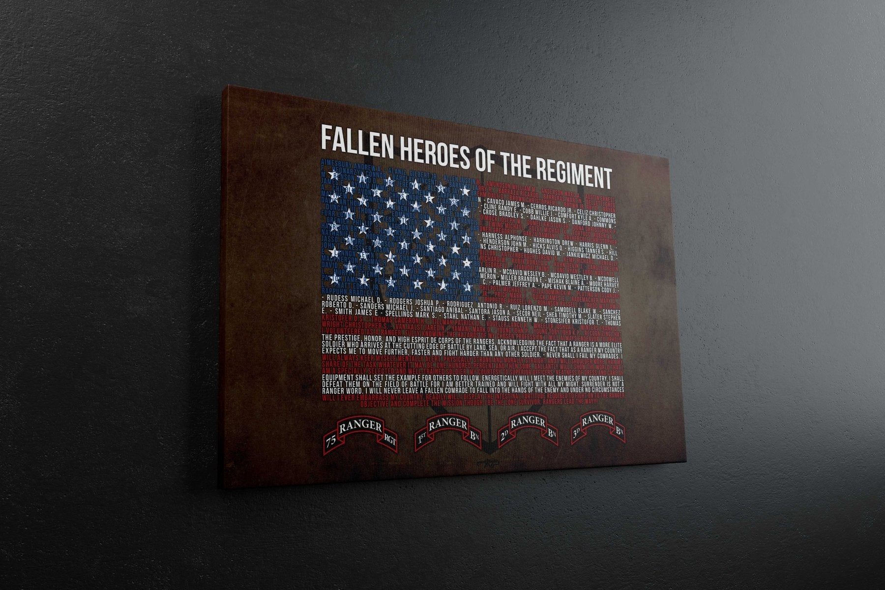 75th Ranger Memorial Canvas - Stretched Canvas - Canvas